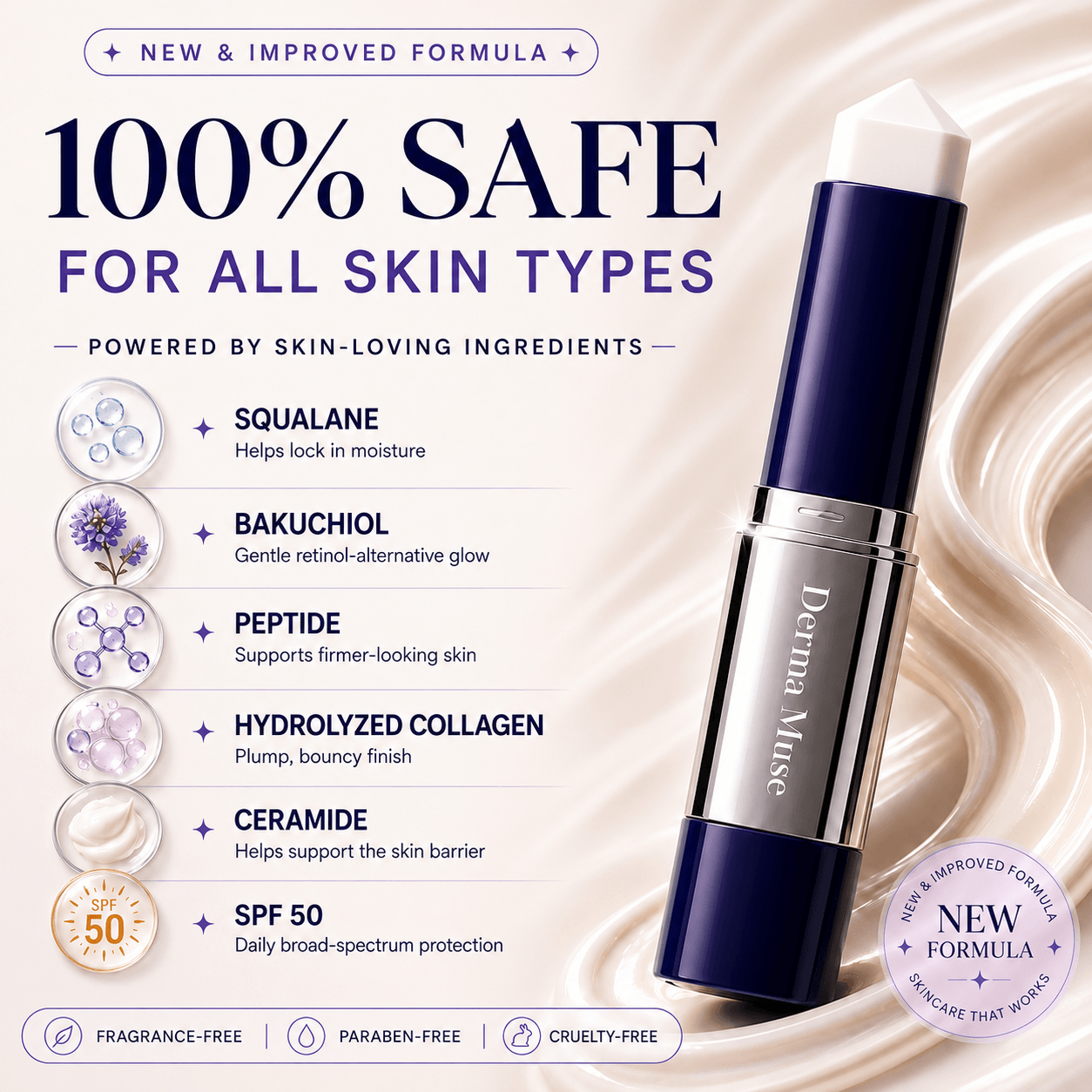 Derma Muse™ Korean Color-Changing Foundation Stick